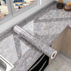 Marble Adhesive Wallpaper – Oil-Proof Film for Kitchen Countertop Renovation