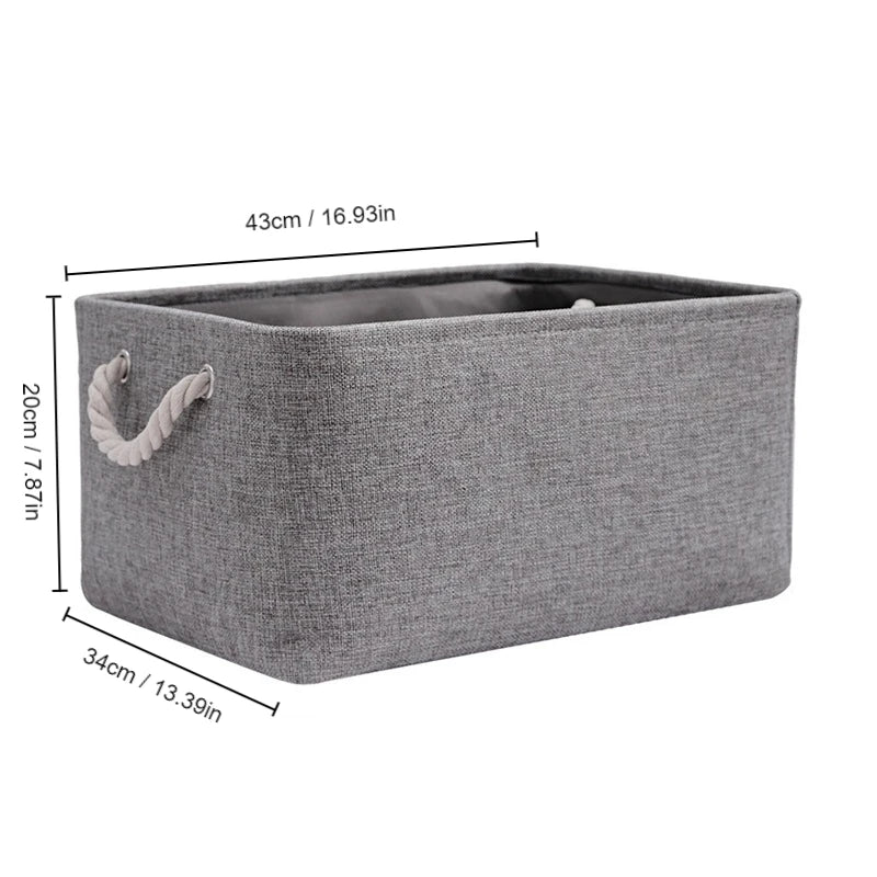 Linen Folding Storage Basket – Fabric Organizer for Wardrobe and Laundry