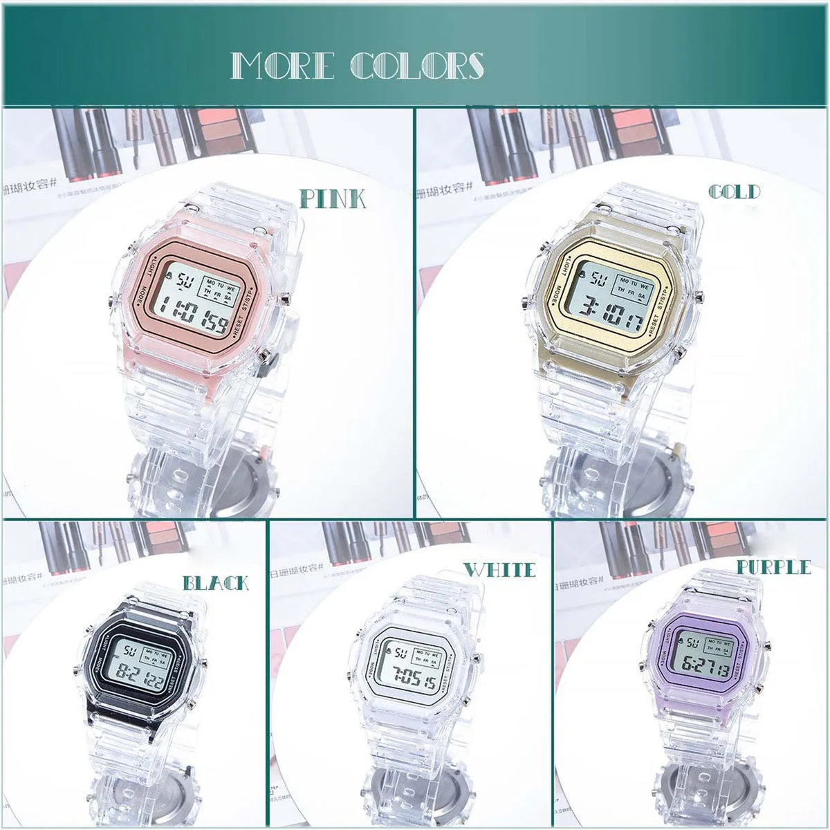 Transparent Digital Sport Wristwatch – Unisex Timepiece for Kids and Adults