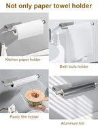 Stainless Steel Paper Towel Holder – Adhesive Wall Mount for Kitchen