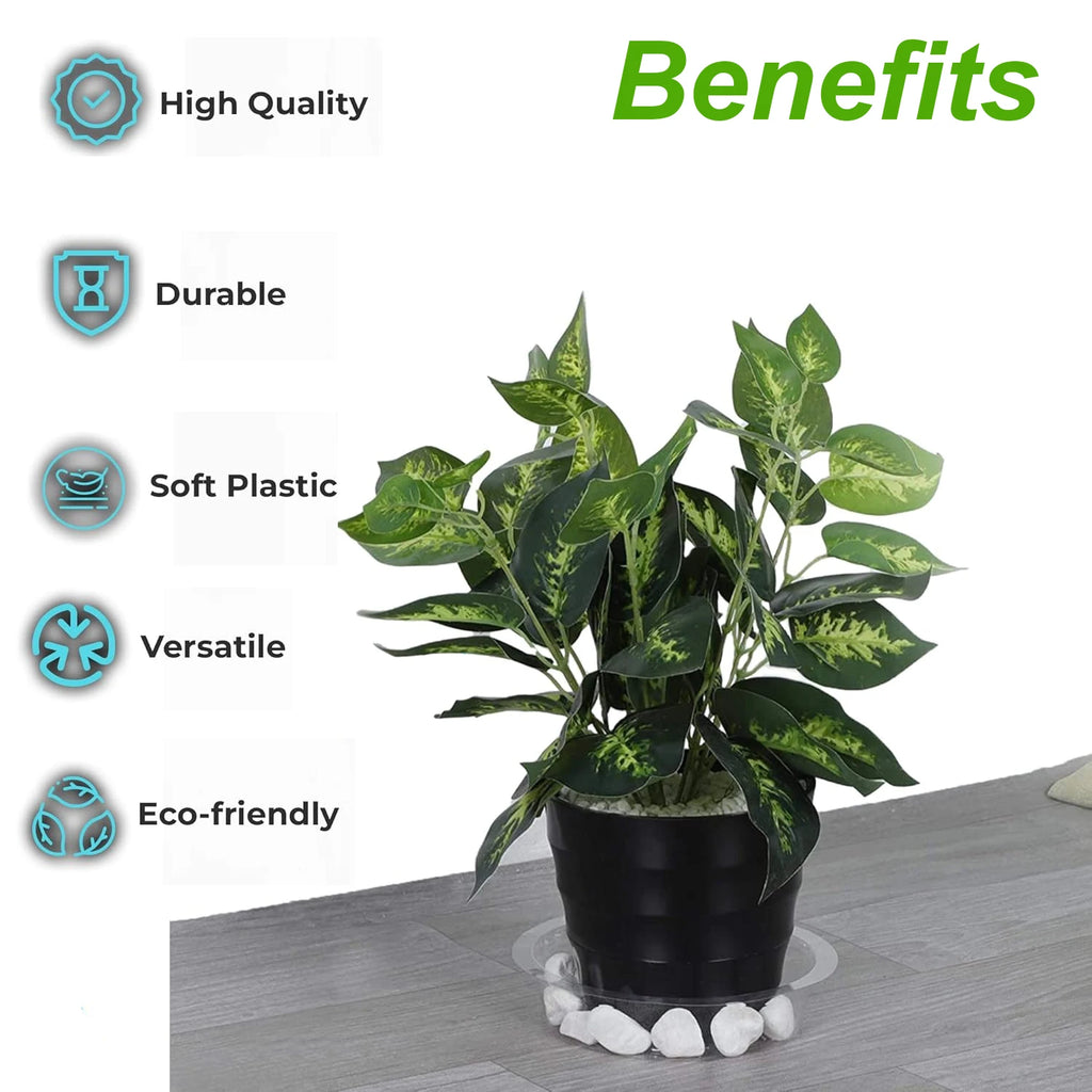 Clear Plastic Plant Drip Trays – Sturdy Round Saucers for Indoor Outdoor Pots