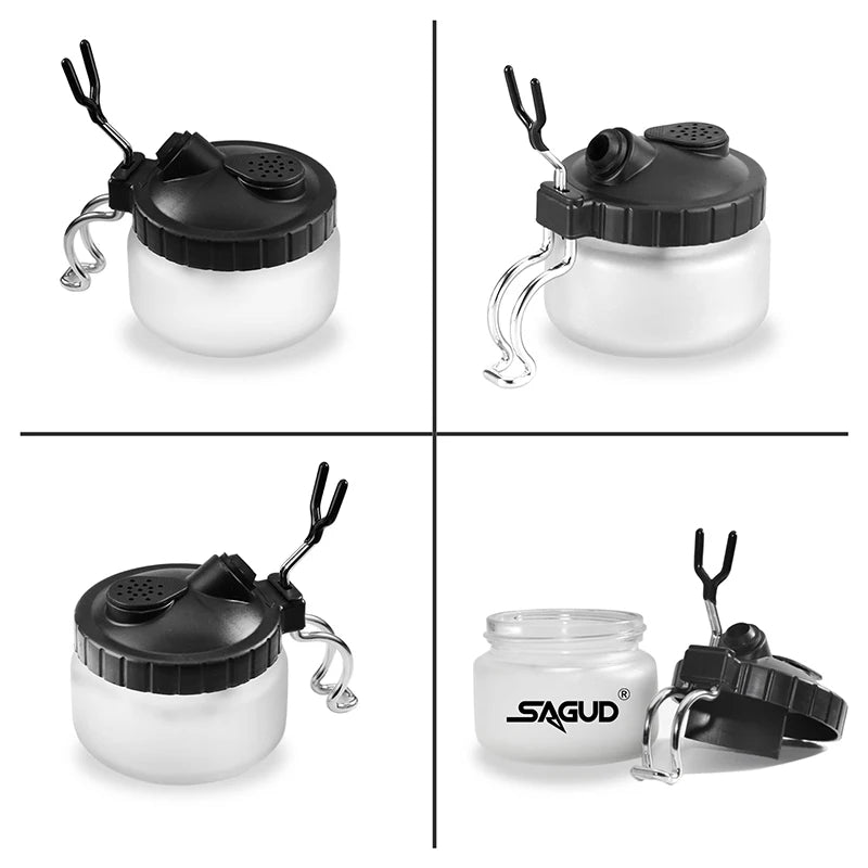 Airbrush Cleaning Pot with Holder and Needle Tool Kit for Spray Guns