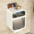 Wall Mounted Toilet Paper Holder – Double Layer Storage for Bathroom Organization