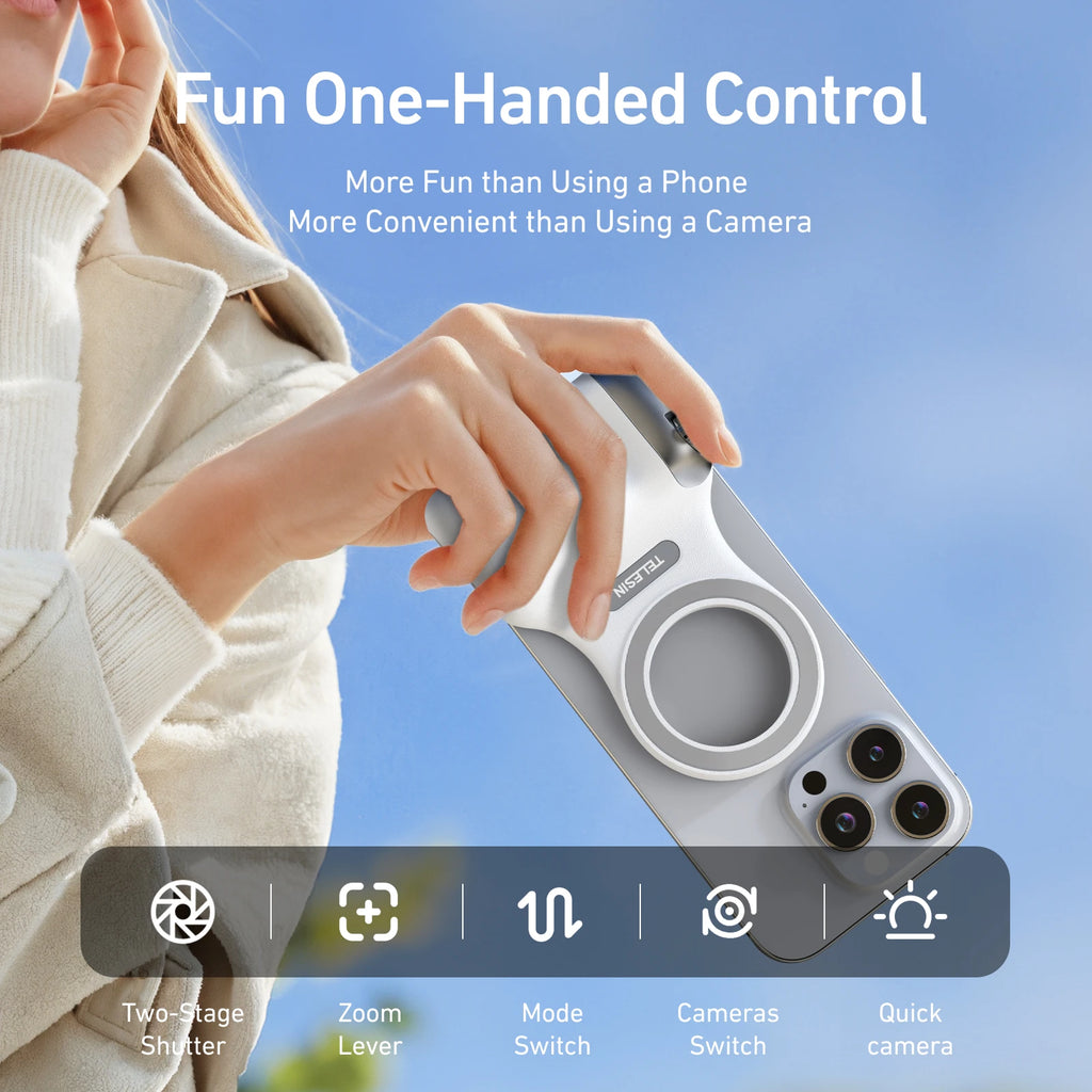 Magnetic Phone Camera Grip – Ergonomic Handheld Stabilizer for Content Creation