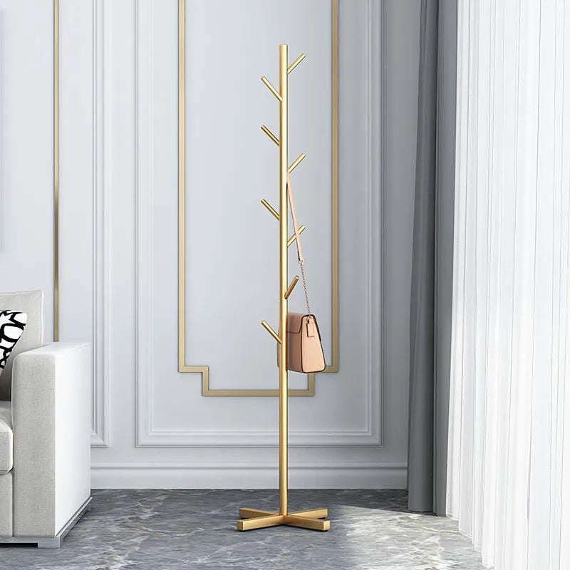 Marble Floor Standing Clothes Rack – Minimalist Bedroom Coat Storage