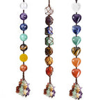 7 Chakras Crystal Hanging Ornament – Natural Stone Decor for Yoga Meditation