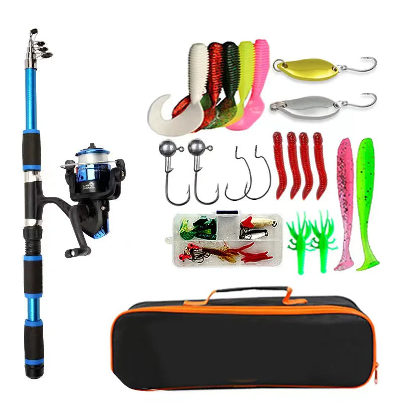 Telescopic Fishing Rod Set – Portable Spinning Reel Kit for Outdoor Travel