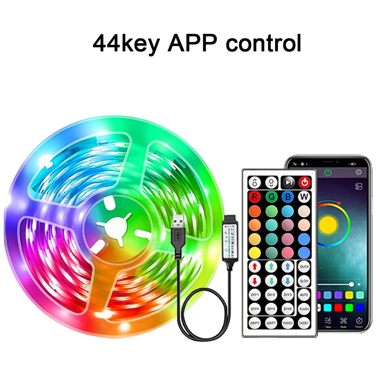 RGB LED Strip Light – Flexible App Controlled Tape for Bedroom Decoration