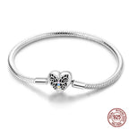 925 Sterling Silver Charm Bracelet – Adjustable Green Zircon for Birthday Gifts