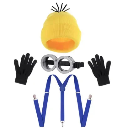 Minion Costume Set with Goggles and Hat – Adult Cosplay Outfit for Party