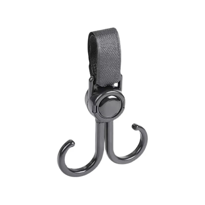 Rotating Stroller Hook – Double Hanger for Baby Gear Organization