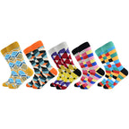 Colorful Cotton Crew Socks – Patterned Funny Dress Fashion for Men