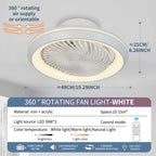 Rotating LED Ceiling Fan – 20 Inch Flush Mount Light for Modern Bedroom