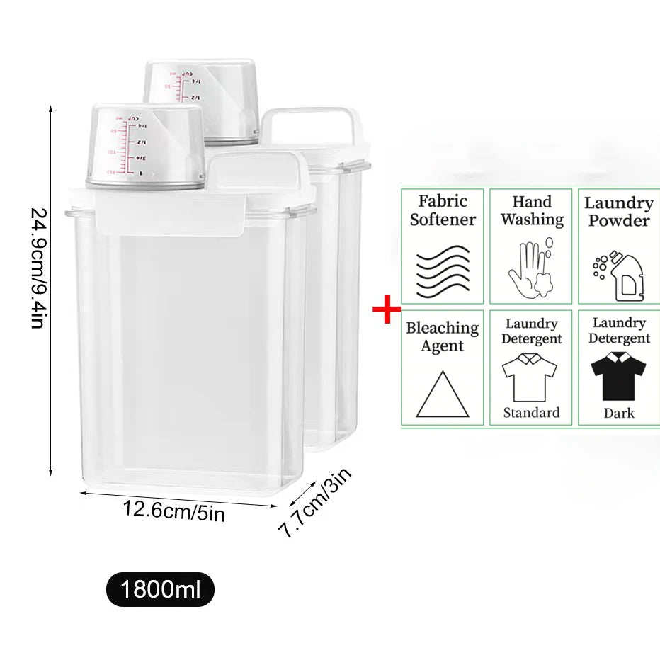 Refillable Laundry Dispenser – Multi-Size Storage Tank for Detergent Powder