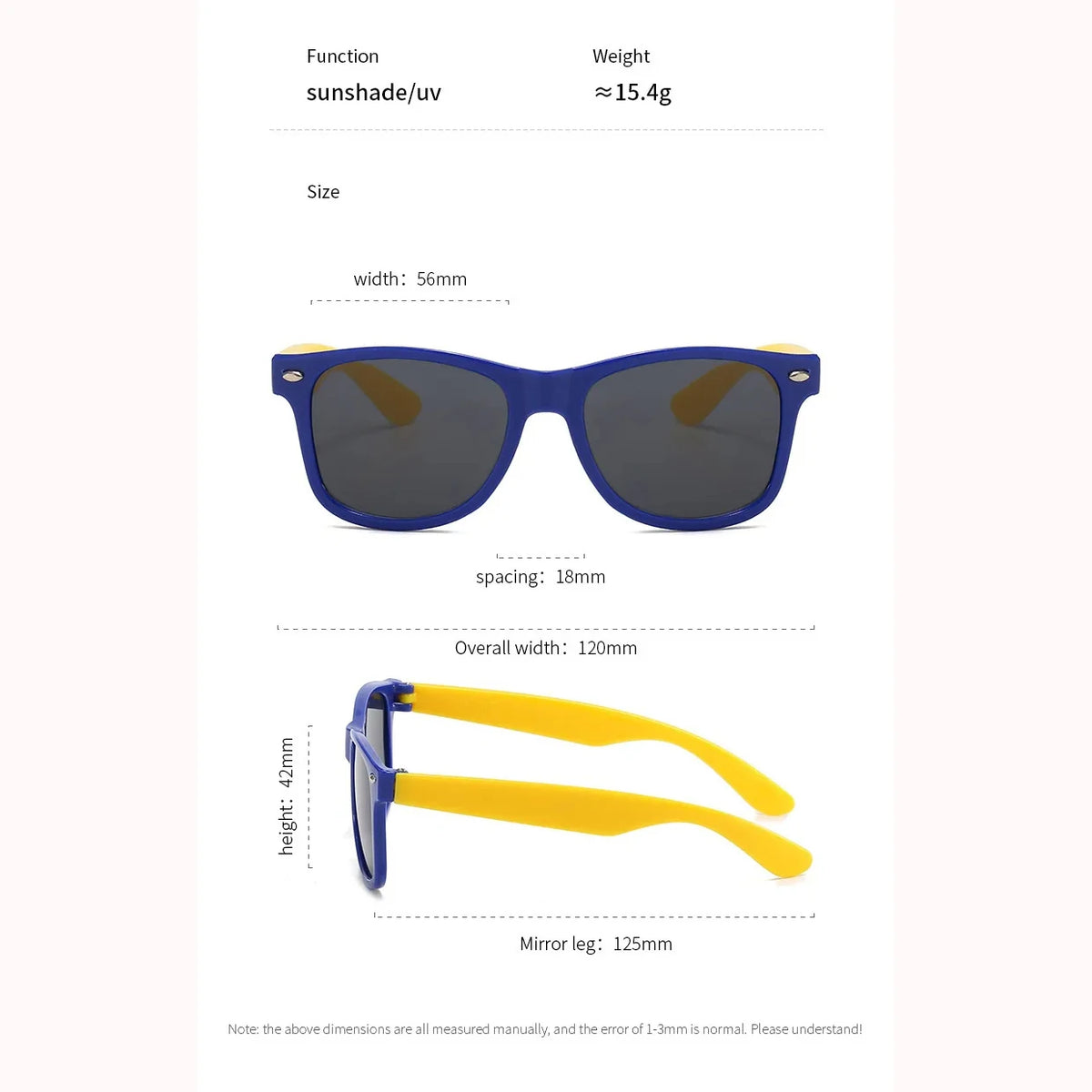 Square Frame Kids Sunglasses – UV Protection Eyewear for Summer Outdoor Play