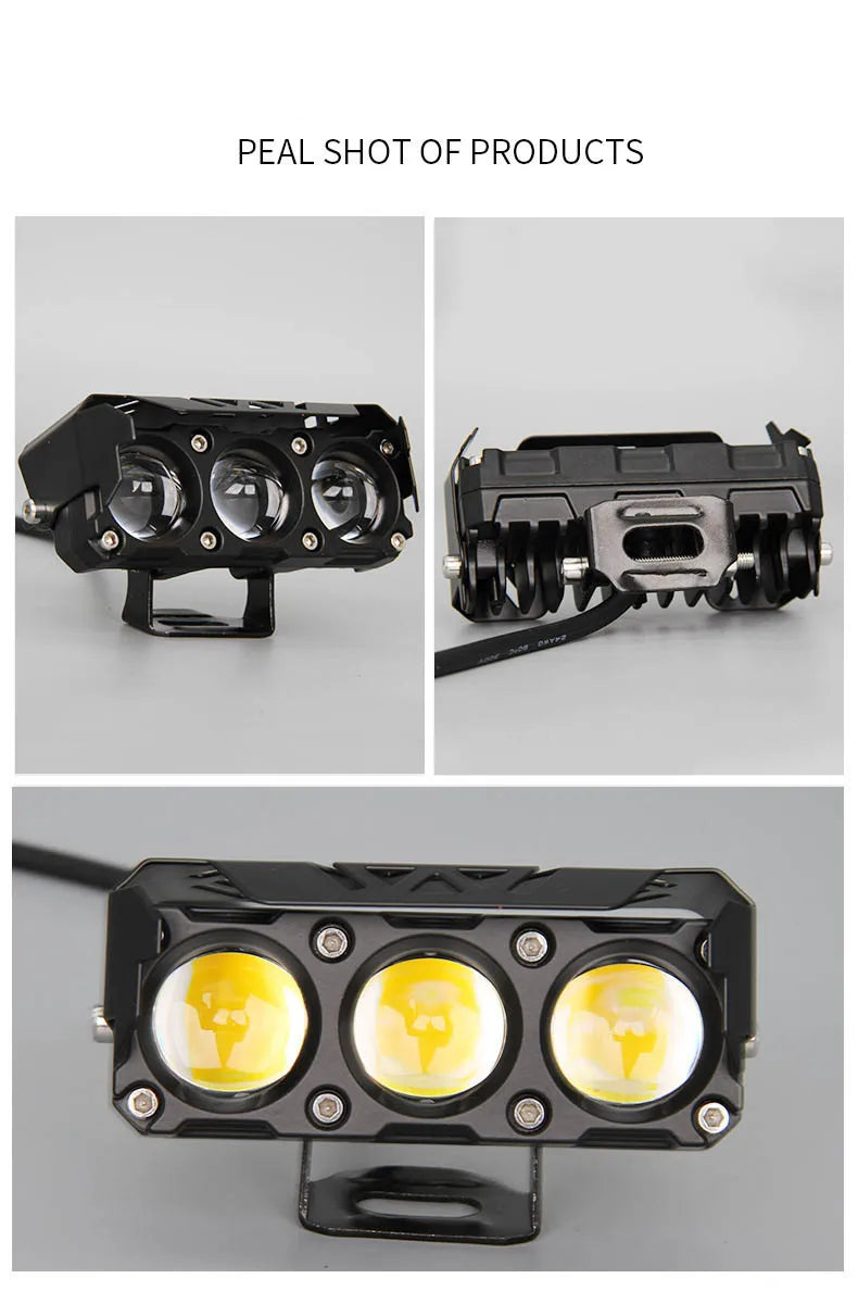 Dual Color LED Spotlights – Hi/Low Beam Fog Lamps for Motorcycles and SUVs