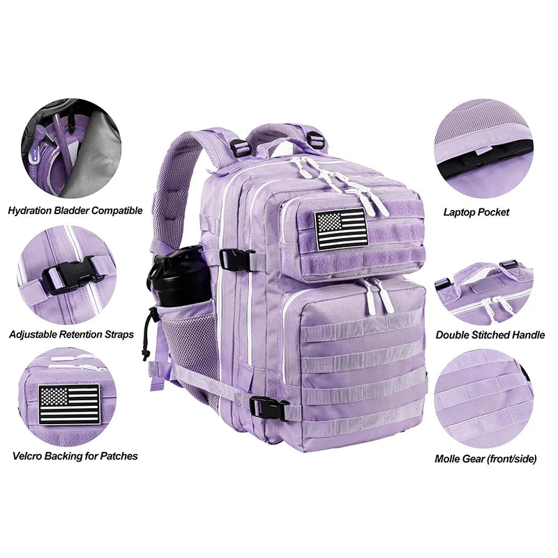 35L Tactical Gym Backpack – Durable Sports Rucksack for Fitness and Travel