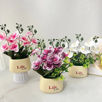 Faux Butterfly Orchid Potted Plant – Elegant Floral Decor for Home Office