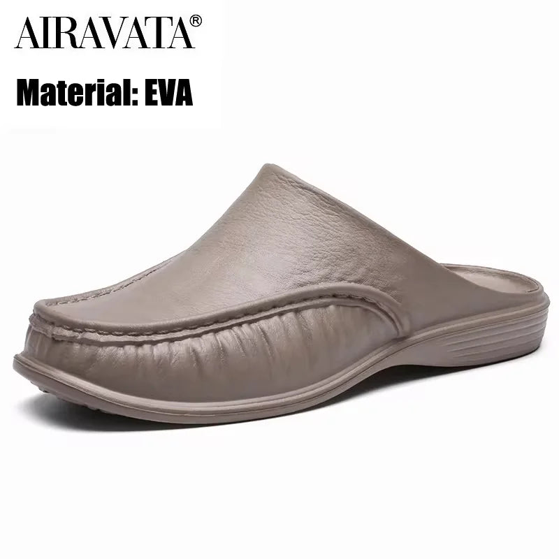 Men EVA Slip-On Flat Sandals – Lightweight Beach Shoes for Summer Casual Wear