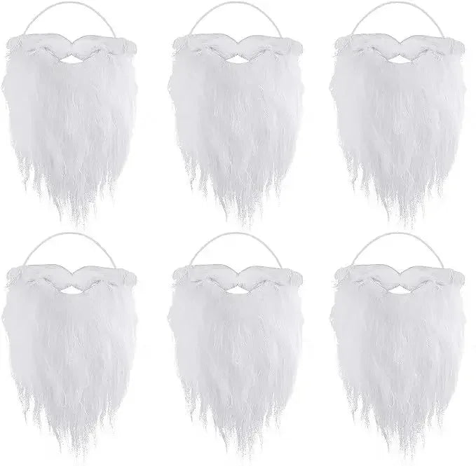 Faux White Santa Beard – Plush Costume Accessory for Kids and Adults