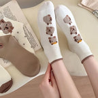 Capybara Knit Knee-High Socks – Cute Cartoon Women's Casual Hosiery