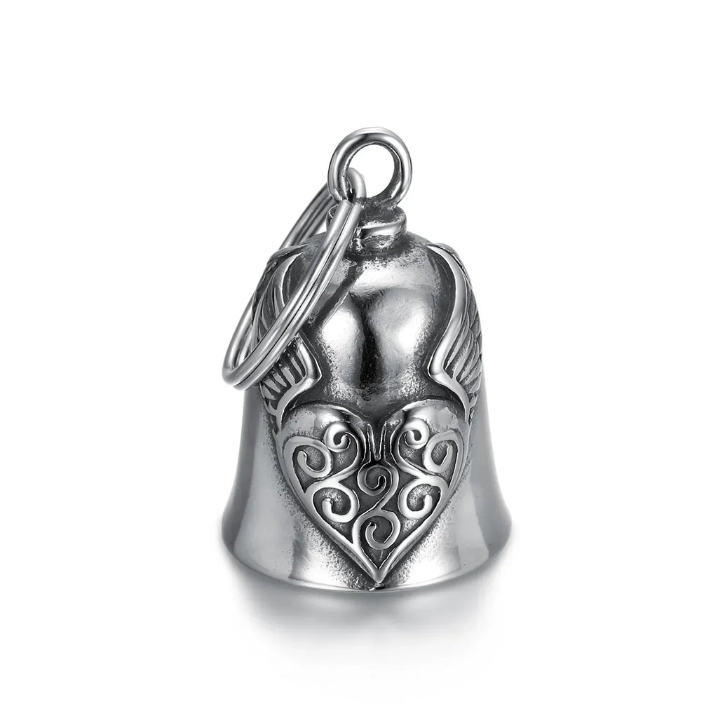 Vintage Jesus Cross Bell Pendant – Religious Biker Necklace for Men