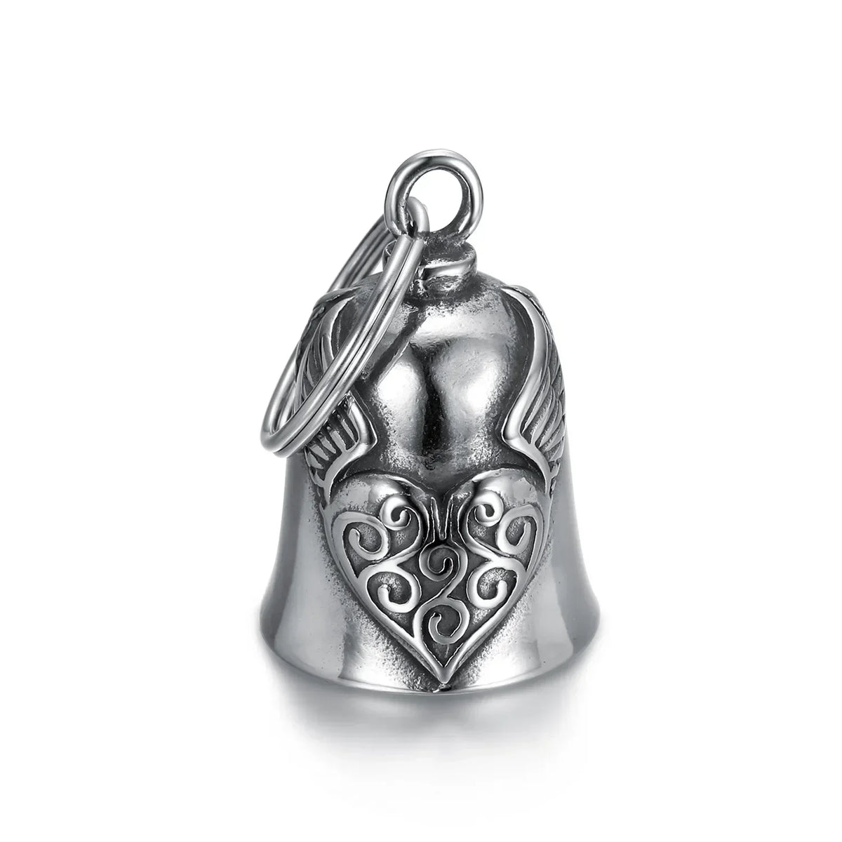 Vintage Jesus Cross Bell Pendant – Religious Biker Necklace for Men