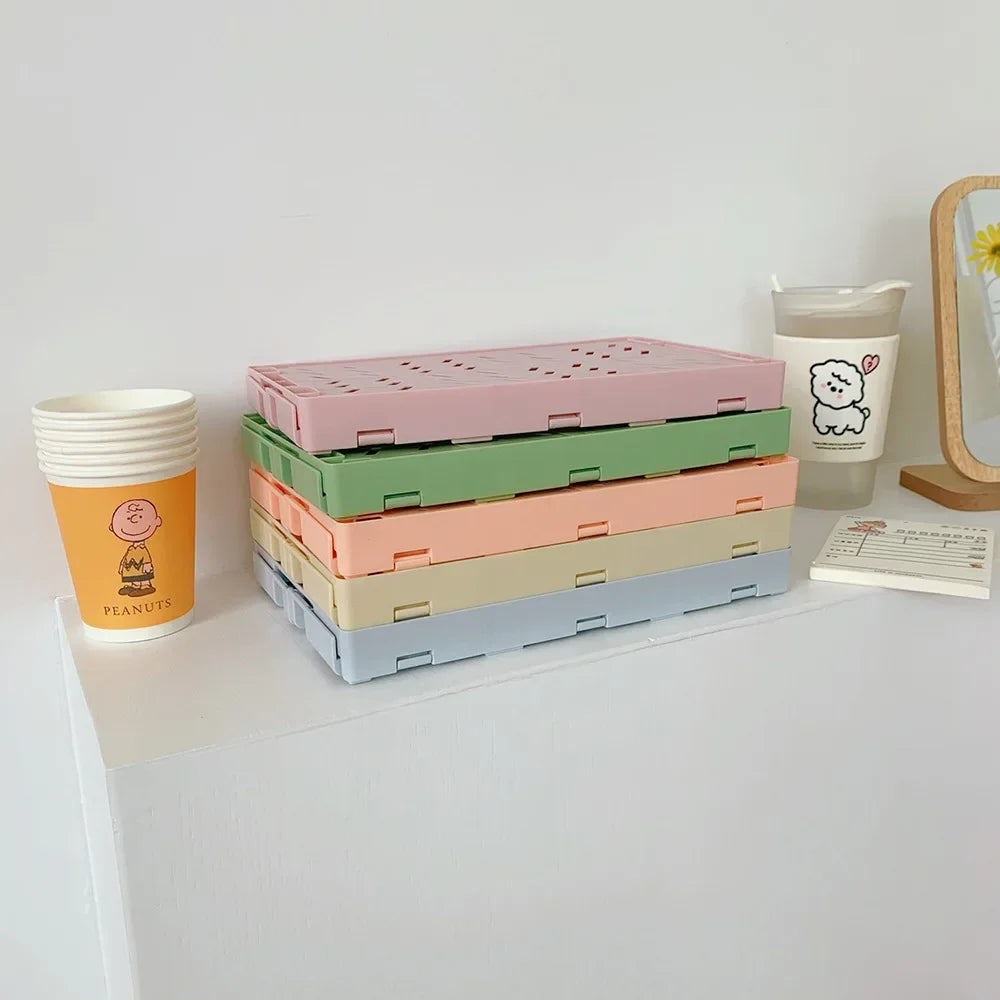 Foldable Storage Crate – Collapsible Organizer for Toys and Desk Supplies