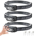 USB Rechargeable LED Headlamp – Motion Sensor Flashlight for Outdoor Camping