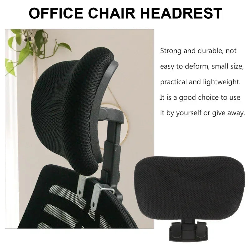 Adjustable Fabric Office Chair Headrest – Ergonomic Neck Support for Work