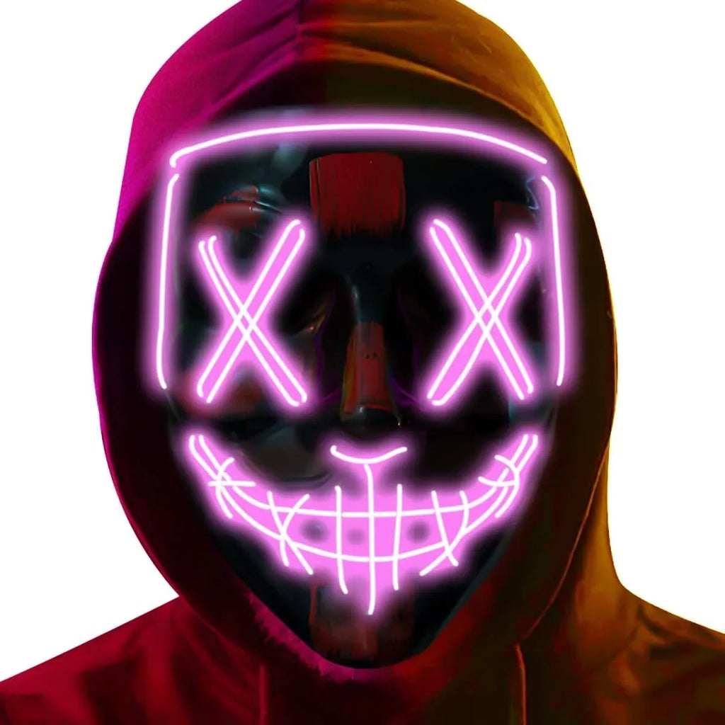 LED Light Up Halloween Mask – Scary Glowing Costume for Cosplay Parties
