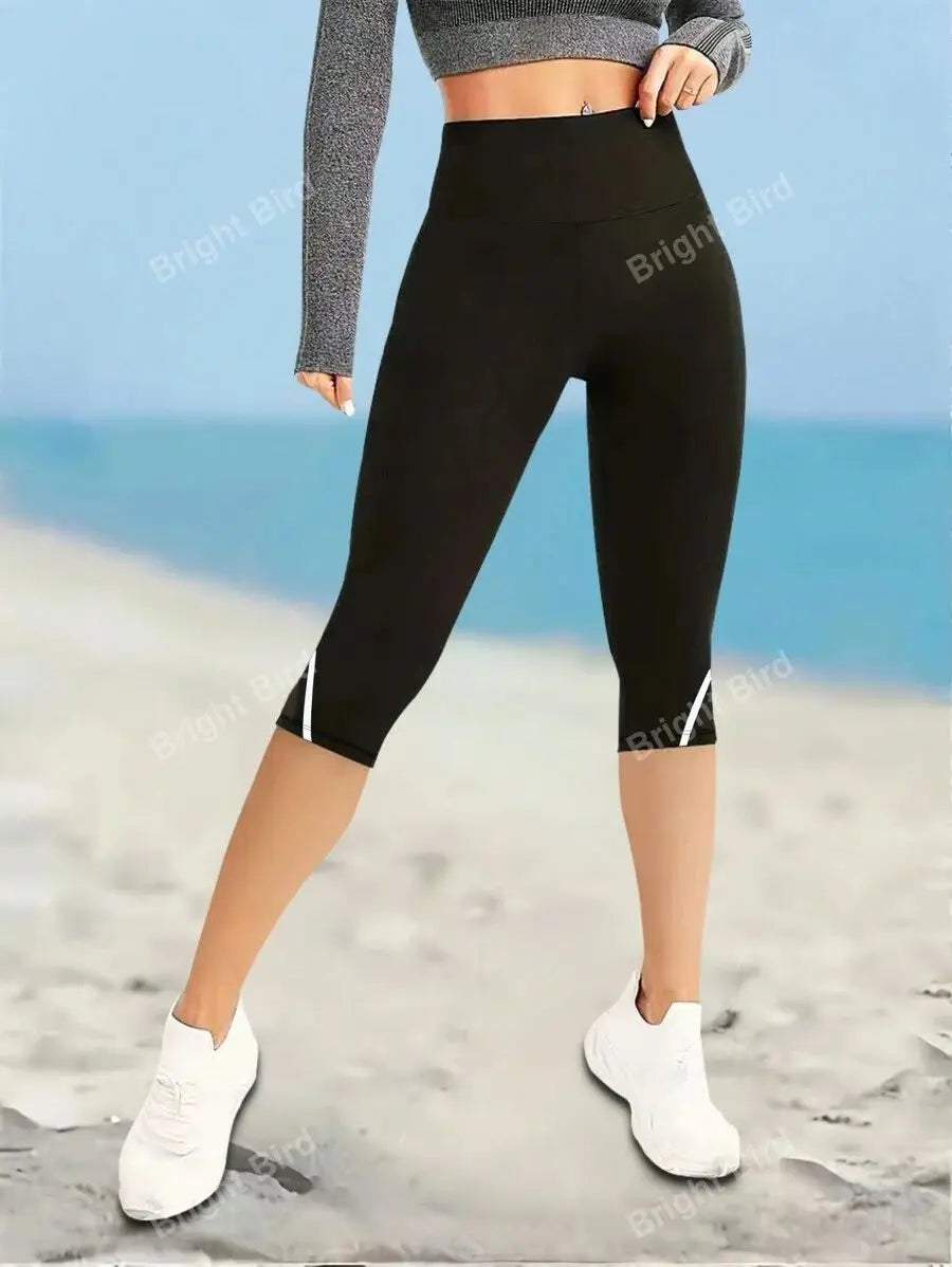 Mesh High Waist Yoga Capris – Tummy Control Leggings for Workout Activewear