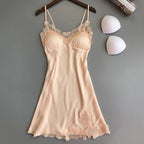 Silk Suspender Nightdress – Satin Halter Sleepwear for Summer Lounge