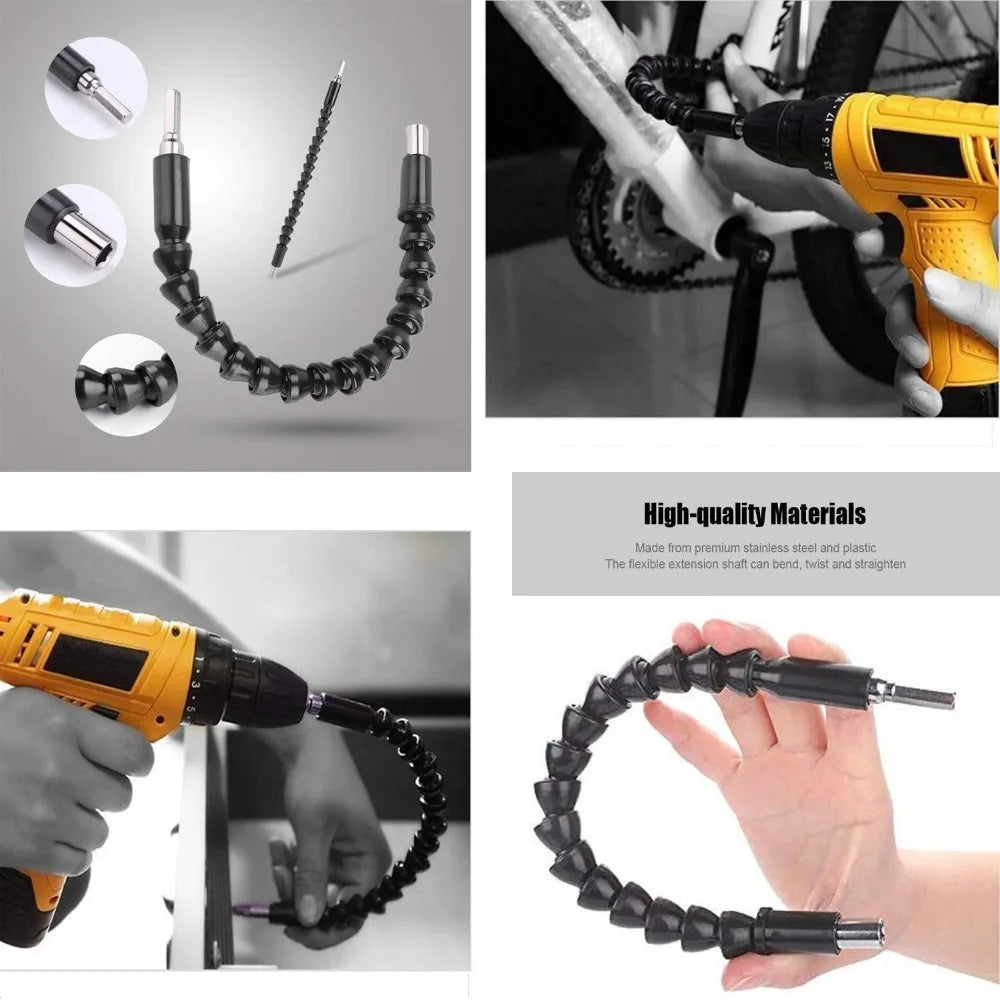 Flexible Drill Bit Extension Set – 105° Right Angle Adapter for Power Tools