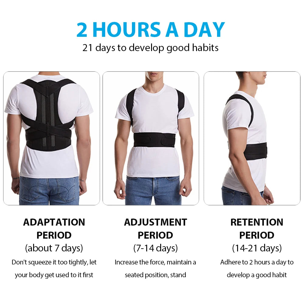Adjustable Back Posture Corrector – Lumbar Support Belt for Men and Women