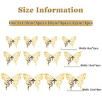 3D Hollow Butterfly Wall Decals – Metallic Gold and Silver Art for Home Decor