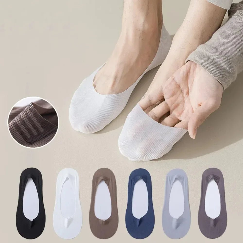 Men's Low Cut No Show Socks – Breathable Silicone Non-Slip for Daily Wear