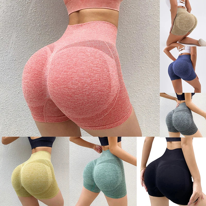 High Waist Gym Shorts – Push Up Cycling Leggings for Yoga and Fitness