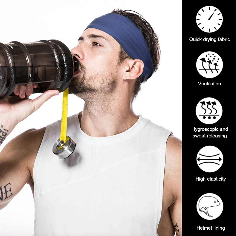 Quick-Dry Sports Sweatband – Elastic Fitness Headband for Running and Yoga