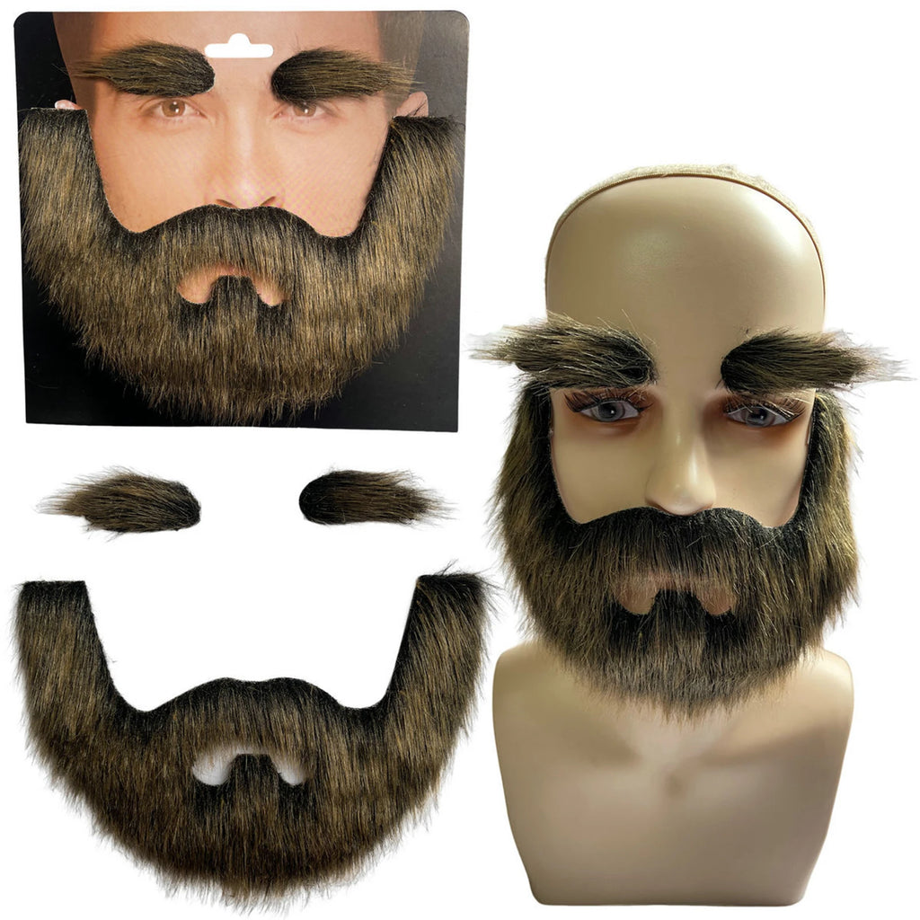 Handmade Mustache and Beard Set – Realistic Costume Props for Halloween Cosplay