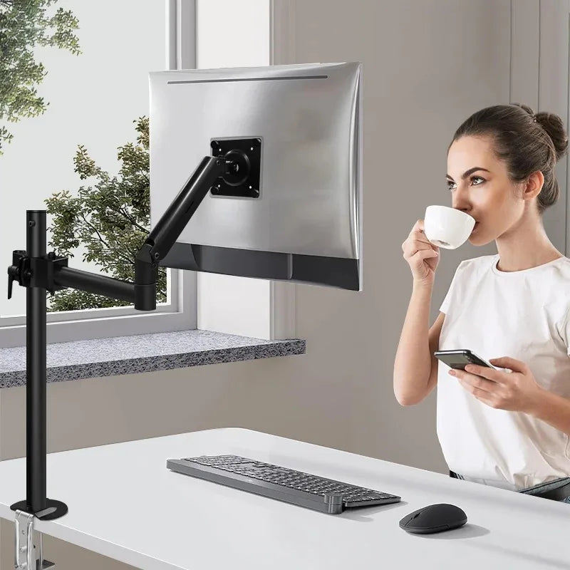 Adjustable Single Monitor Stand – 17 to 32 Inch Desktop Mount for PC Setup