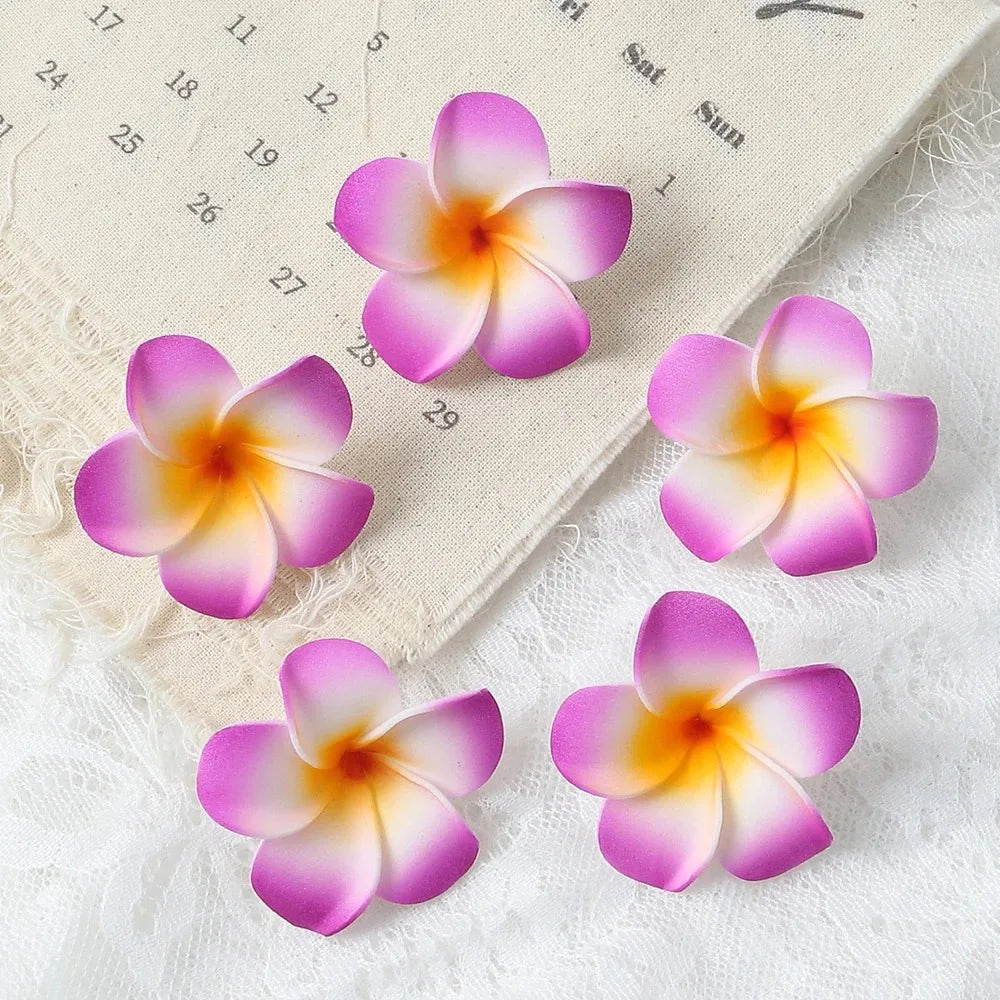 Artificial PE Foam Flowers – 5cm Hawaiian Plumeria for Wedding Decor DIY Crafts
