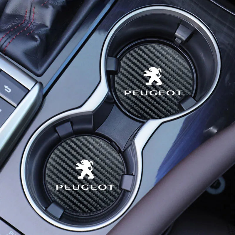 Silicone Car Cup Coasters – Non-Slip Waterproof Interior Pads for Peugeot