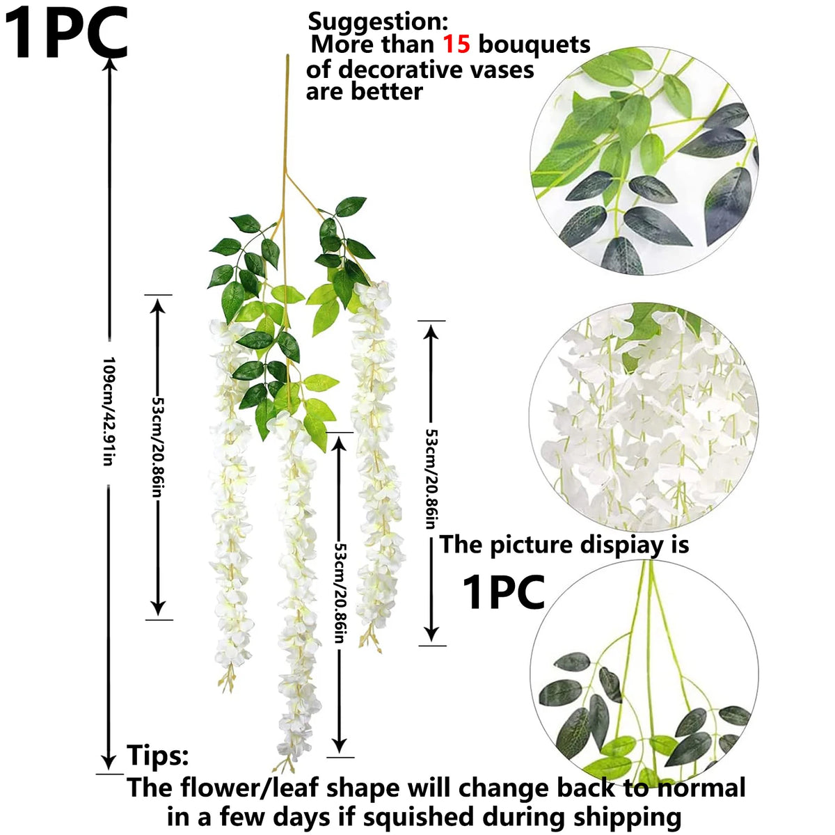 Artificial Hanging Vine – Faux Greenery for Wedding and Home Decor