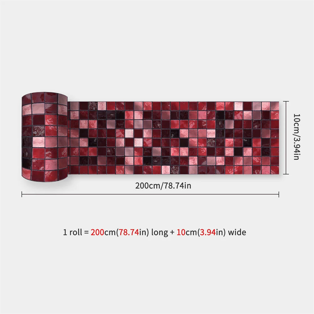 Self-Adhesive Waist Line Stickers – Waterproof Border Mural for Kitchen Decor