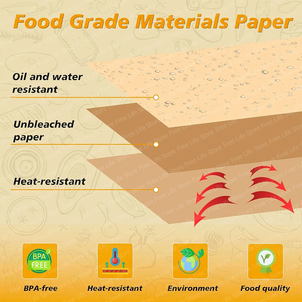 Parchment Paper Liners – Non-Stick Baking Sheets for Dual Basket Air Fryers