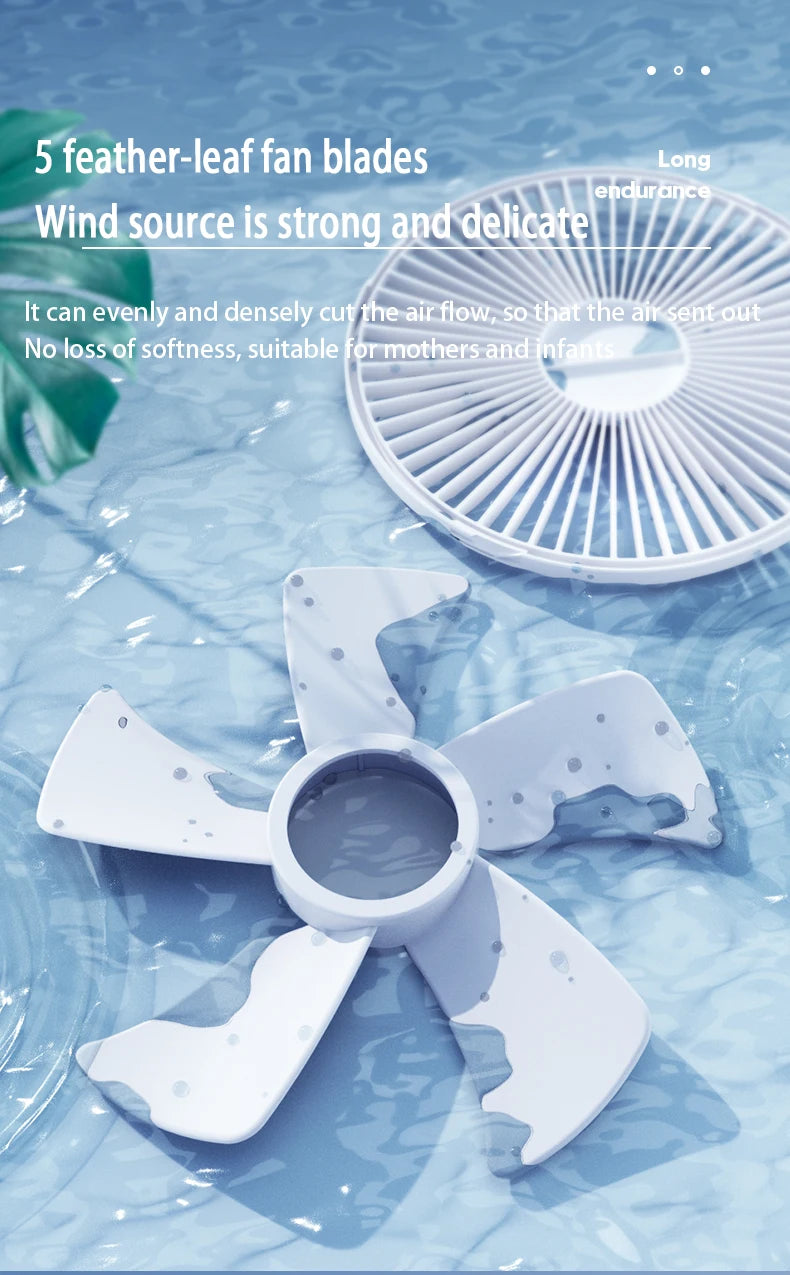 Folding Portable Desk Fan – 10800mAh Rechargeable Air Cooler for Camping