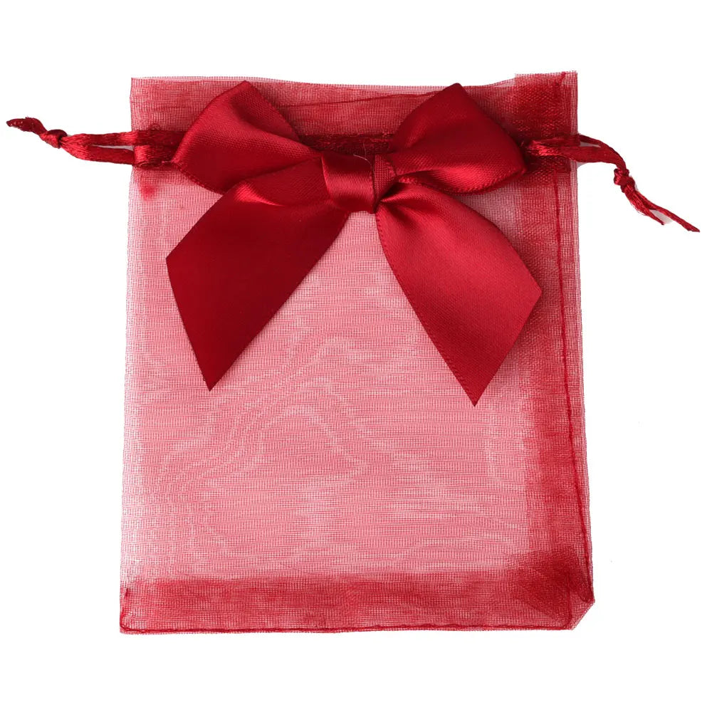 Organza Drawstring Gift Bags – Bowknot Pouches for Wedding Jewelry Packing