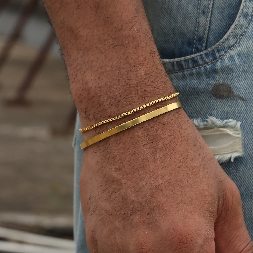3mm Stainless Steel Cuban Chain Bracelet – Adjustable Hip Hop Men's Jewelry