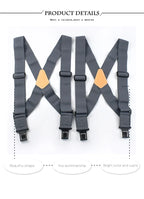 Elastic X-Type Suspenders – Adjustable Wide Braces for Men's Work and Formal